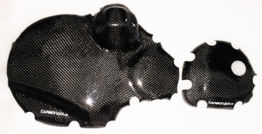 SET KAWASAKI ZZR1100 2x CARBON KUPPLUNGSDECKEL ZÜNDGEBERDECKEL COVER CARBONO CARBONE - Kopie