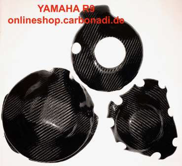 SET 3x Limadeckel, Zündgeberdeckel Kupplungsdeckel Protektor YAMAHA  R9 2025 2026 CARBON