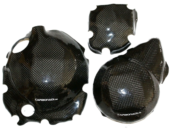 SET KAWASAKI KAWASAKI Z750 07-13 3x CARBON KUPPLUNGSDECKEL LIMADECKEL MOTORDECKEL CARBONE