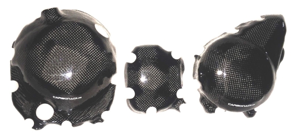 SET 3x KAWASAKI Z800 2013 - 2016 3x CARBON KUPPLUNGSDECKEL LIMADECKEL MOTORDECKEL CARBONE
