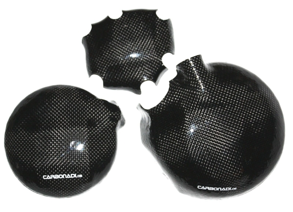 SET KAWASAKI ZX6R 2003 - 2004 3x CARBON KUPPLUNGSDECKEL LIMADECKEL CARBONE COVER