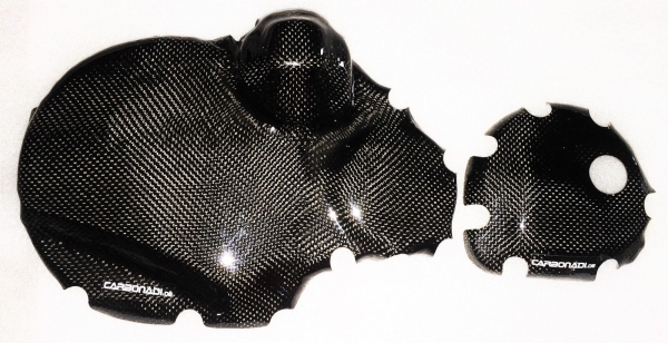 SET KAWASAKI ZZR1100 2x CARBON KUPPLUNGSDECKEL ZÜNDGEBERDECKEL COVER CARBONO CARBONE - Kopie