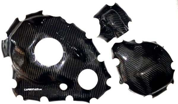 SET 3x KUPPLUNGSDECKEL LIMADECKEL WASSERPUMPE SUZUKI GSXR1000 2017 2024 AL7 AM4 CARBON  MIT 2x LOCH