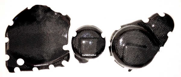 SET 3x Limadeckel, Zündgeberdeckel/Anlasser, Kupplungsdeckel Protektor SUZUKI GSX1100E KATANA CARBON
