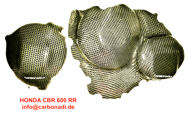 SET-Protektoren HONDA CBR600RR PC37 F5 03-06 2x CARBON ARDAMID LIMADECKEL KUPPLUNGSDECKEL KEVLAR