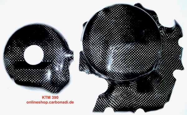 SET KTM 390 DUKE RC ADVENTURE 2021 2025 2x CARBON KUPPLUNGSDECKEL LIMADECKEL