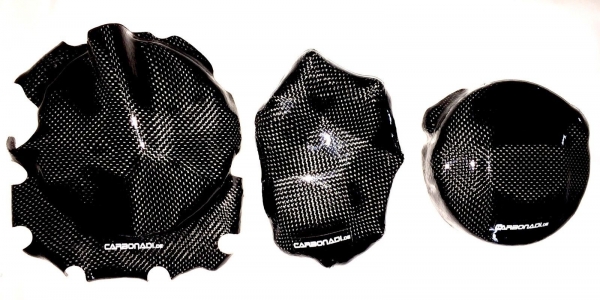 Generator + clutsh + pickup protectors HONDA CBF600 2004-2008 3x CARBON KUPPLUNGSDECKEL LIMADECKEL CARBONE COVER
